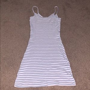 blue and white stripped brandy melville dress